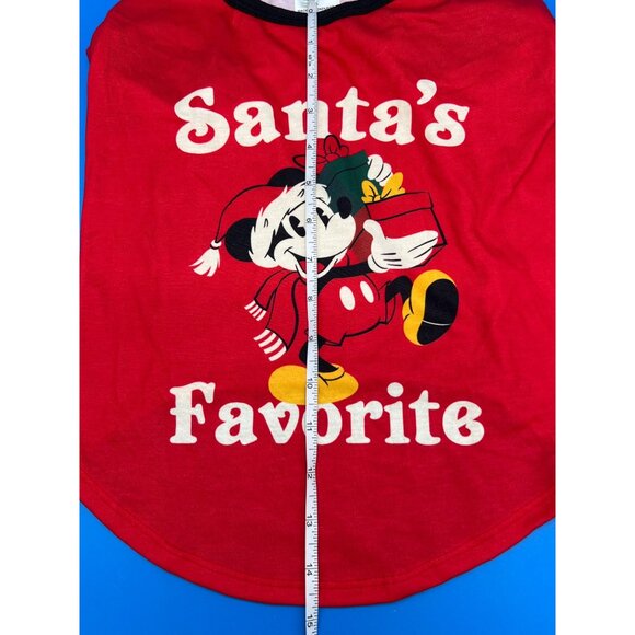 Disney Mickey Mouse Dog Shirt Santas Favorite Red L Polyester Made In Honduras - Picture 5 of 6